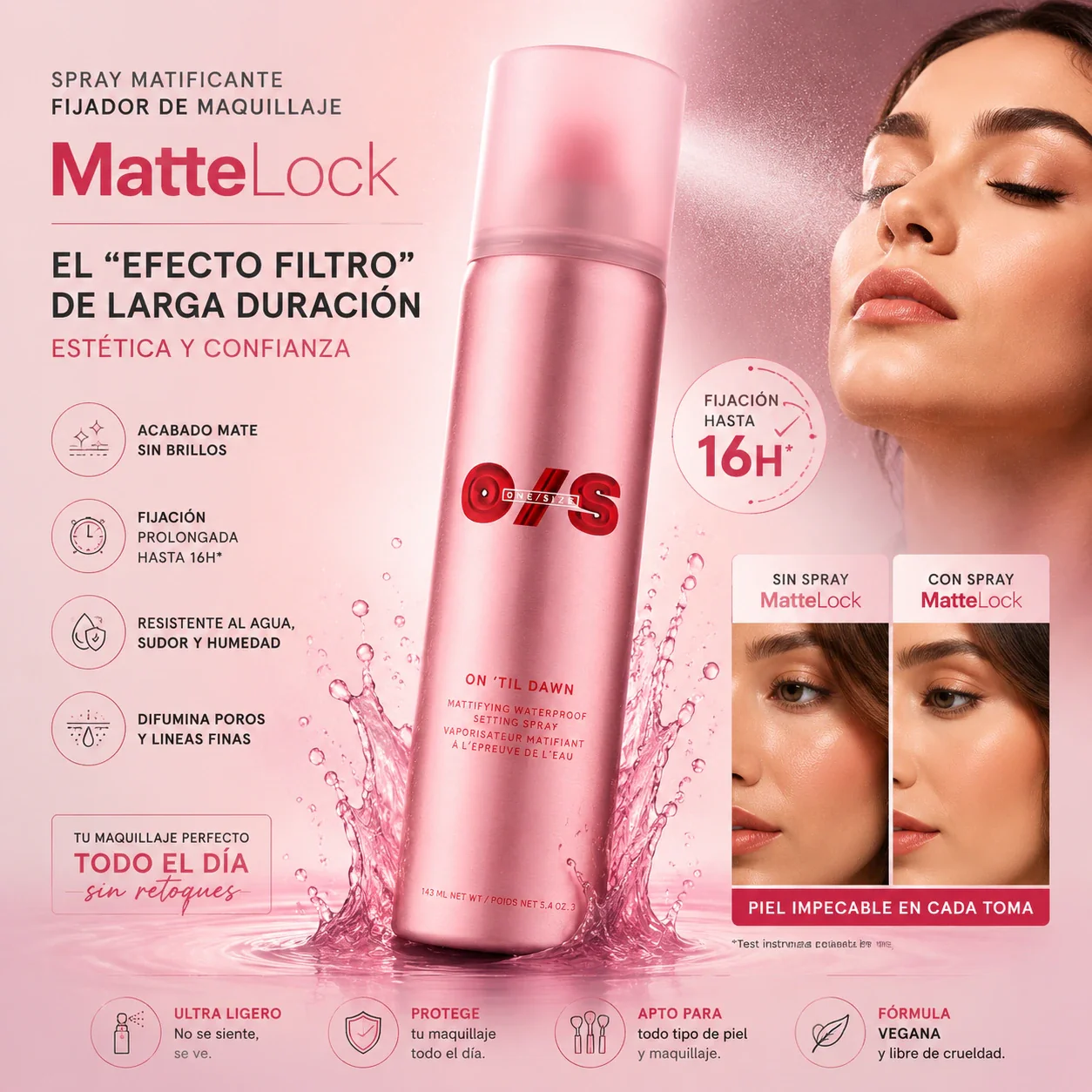 Spray Matificante Fijador De Maquillaje - MatteLock